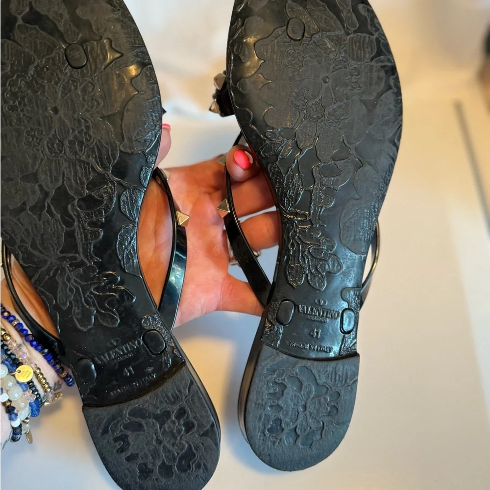 Valentino Black Studded Sandals - Picture 3 of 6